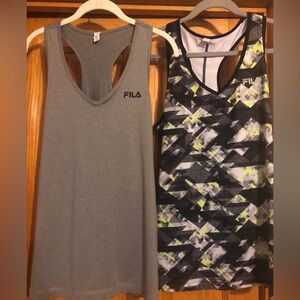 FILA Tanks, Racerback V-Neck, Bundle of 2, Size L